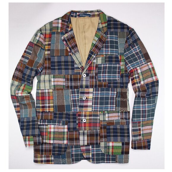 Polo Ralph Lauren Madras Patchwork Blazer Jacket Men’s XL Custom Fit NWT Vintage - Picture 1 of 4
